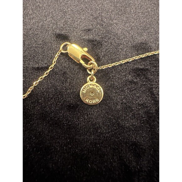 MICHAEL KORS GOLD-TONE CRYSTAL MK NECKLACE 14 -16 inches Never Worn - NWOT - $80 - Picture 5 of 5